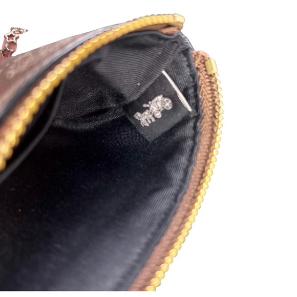 Coach Signature Canvas Black Stripe Wristlet Pouch Cosmetic Case - Picture 3 of 4